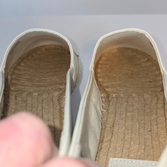 Tory Burch Black White Colorblock Espadrilles Flat Leather Upper Size 10.5 SEE - Picture 11 of 12